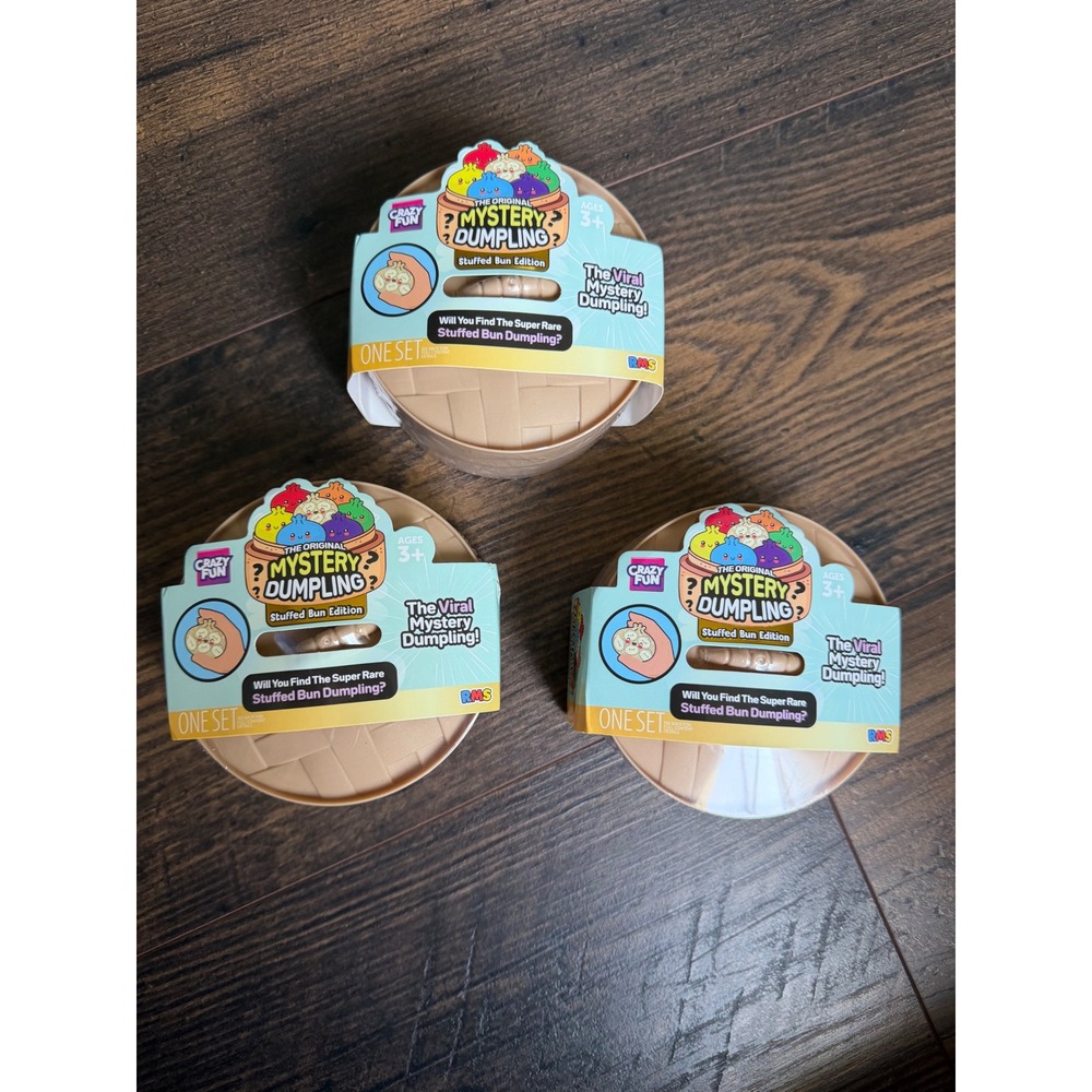RMS Crazy Fun The Original Mystery Dumpling Stuffed Bun Edition 3 Pack New